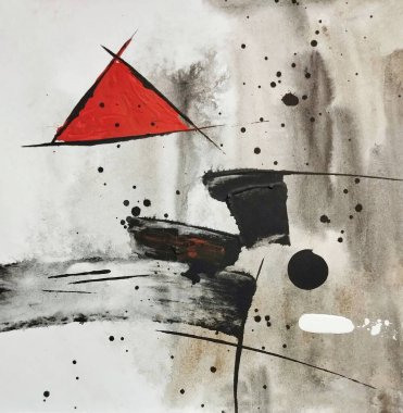 Kırık kırmızı gri kahverengi akış soyut renk kompozisyonu dışavurumculuğu