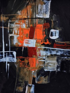 Kırık kırmızı gri kahverengi akış soyut renk kompozisyonu dışavurumculuğu