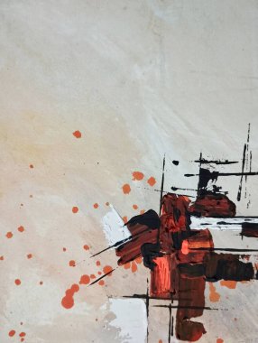 Kırık kırmızı gri kahverengi akış soyut renk kompozisyonu dışavurumculuğu