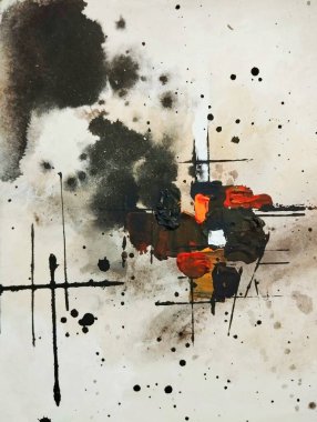 Kırık kırmızı gri kahverengi akış soyut renk kompozisyonu dışavurumculuğu