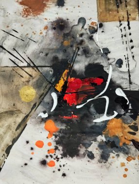 Sanatsal çağdaş kahverengi koyu soyut dışavurumculuk resimleri kompozisyon renkleri 