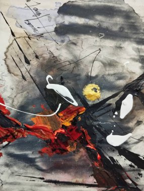 Sanatsal çağdaş kahverengi koyu soyut dışavurumculuk resimleri kompozisyon renkleri 