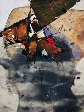 Sanatsal çağdaş kahverengi koyu soyut dışavurumculuk resimleri kompozisyon renkleri 