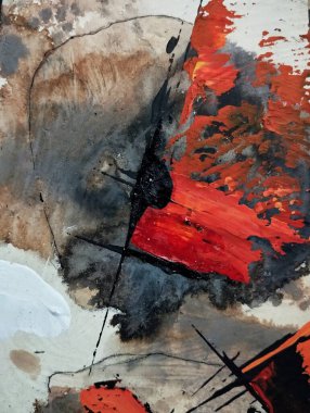 Sanatsal çağdaş kahverengi koyu soyut dışavurumculuk resimleri kompozisyon renkleri 