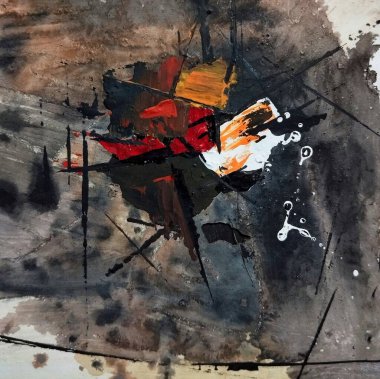 Sanatsal çağdaş kahverengi koyu soyut dışavurumculuk resimleri kompozisyon renkleri 
