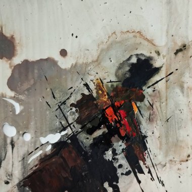 Sanatsal çağdaş kahverengi koyu soyut dışavurumculuk resimleri kompozisyon renkleri 