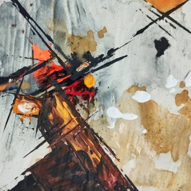 Sanatsal çağdaş kahverengi koyu soyut dışavurumculuk resimleri kompozisyon renkleri 