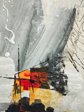 Sanatsal çağdaş kahverengi koyu soyut dışavurumculuk resimleri kompozisyon renkleri 