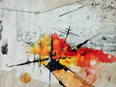 Sanatsal çağdaş kahverengi koyu soyut dışavurumculuk resimleri kompozisyon renkleri 