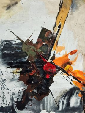 Sanatsal çağdaş kahverengi koyu soyut dışavurumculuk resimleri kompozisyon renkleri 