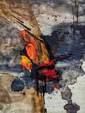 Sanatsal çağdaş kahverengi koyu soyut dışavurumculuk resimleri kompozisyon renkleri 
