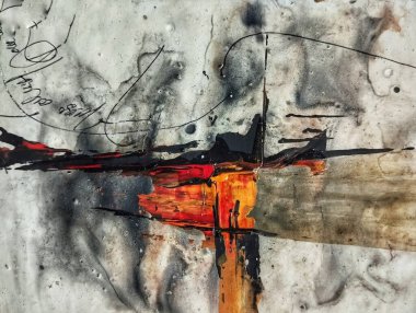 Sanatsal çağdaş kahverengi koyu soyut dışavurumculuk resimleri kompozisyon renkleri 