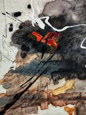 Sanatsal çağdaş kahverengi koyu soyut dışavurumculuk resimleri kompozisyon renkleri 