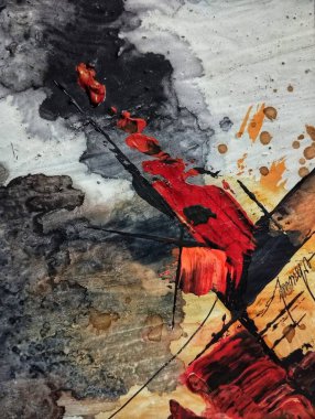 Sanatsal çağdaş kahverengi koyu soyut dışavurumculuk resimleri kompozisyon renkleri 