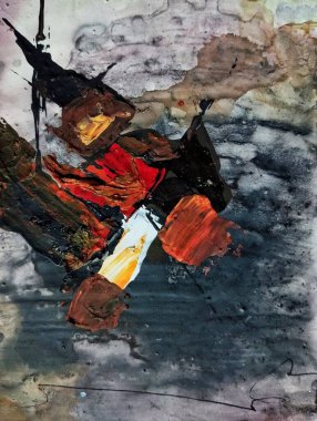 Sanatsal çağdaş kahverengi koyu soyut dışavurumculuk resimleri kompozisyon renkleri 