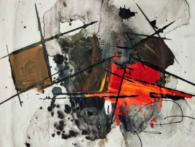 Sanatsal çağdaş kahverengi koyu soyut dışavurumculuk resimleri kompozisyon renkleri 