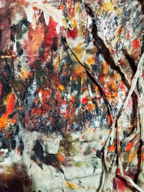 Sanatsal çağdaş kahverengi koyu soyut dışavurumculuk resimleri kompozisyon renkleri 
