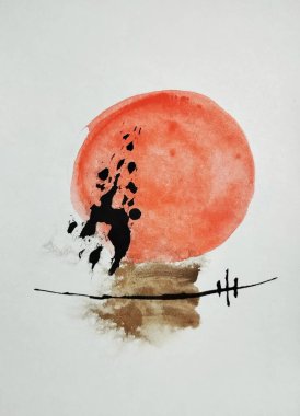 Minimalist yumuşak renkler soyut resim kompozisyonu 