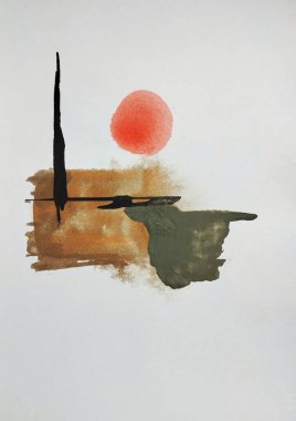 Minimalist yumuşak renkler soyut resim kompozisyonu 