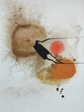 Minimalist yumuşak renkler soyut resim kompozisyonu 