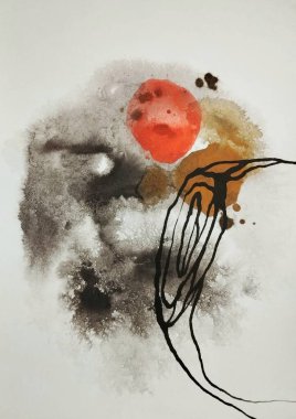 Minimalist yumuşak renkler soyut resim kompozisyonu 