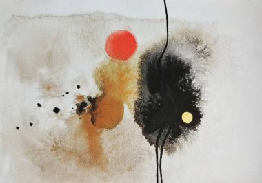 Minimalist yumuşak renkler soyut resim kompozisyonu 