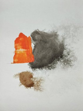 Minimalist yumuşak renkler soyut resim kompozisyonu 