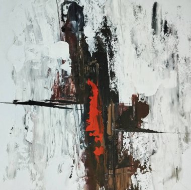 Minimalist klasik canlı kırmızı gri sanatsal soyut sanat kompozisyonu