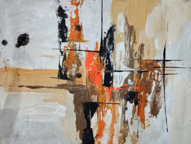 Minimalist klasik canlı kırmızı gri sanatsal soyut sanat kompozisyonu