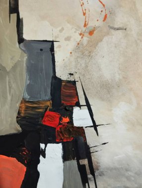 Canlı kırmızı altın sarısı minimalizm. Sıcak renkler. Soyut resim kompozisyon arka plan dokusu.