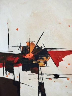 Canlı kırmızı altın sarısı minimalizm. Sıcak renkler. Soyut resim kompozisyon arka plan dokusu.