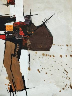 Canlı kırmızı altın sarısı minimalizm. Sıcak renkler. Soyut resim kompozisyon arka plan dokusu.