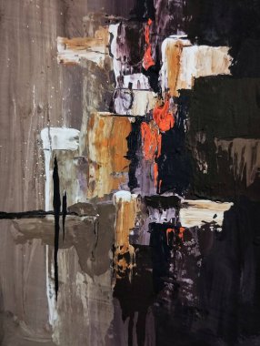 Minimalizm çağdaş kırmızı gri soyut resim kompozisyonu