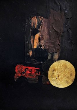 Minimalizm çağdaş kırmızı gri soyut resim kompozisyonu