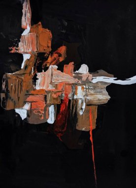 Minimalizm çağdaş kırmızı gri soyut resim kompozisyonu