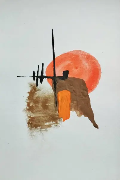 Minimalist yumuşak renkler soyut resim kompozisyonu 