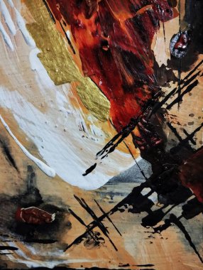 Minimalizm çağdaş kırmızı gri soyut resim kompozisyonu