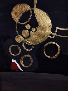 Minimalizm çağdaş kırmızı gri soyut resim kompozisyonu