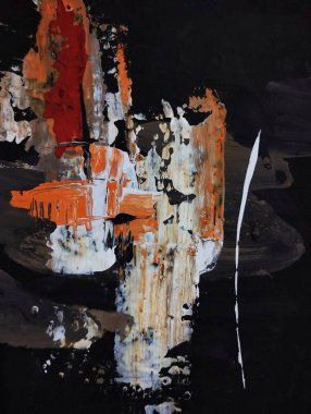 Minimalizm çağdaş kırmızı gri soyut resim kompozisyonu