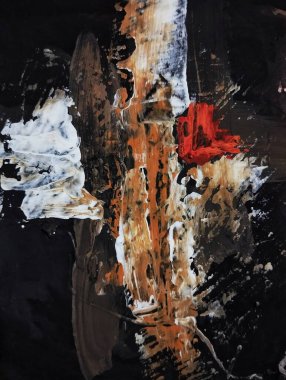 Minimalizm çağdaş kırmızı gri soyut resim kompozisyonu