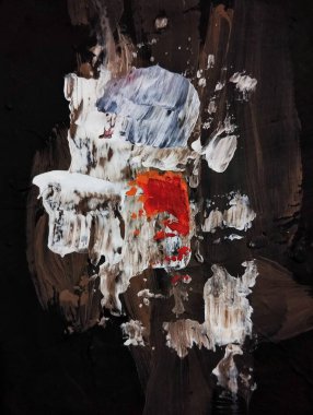 Minimalizm çağdaş kırmızı gri soyut resim kompozisyonu