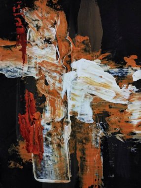 Minimalizm çağdaş kırmızı gri soyut resim kompozisyonu