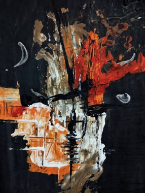 Minimalizm çağdaş kırmızı gri soyut resim kompozisyonu