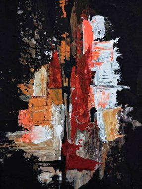 Minimalizm çağdaş kırmızı gri soyut resim kompozisyonu