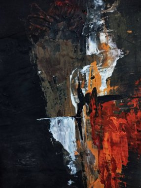 Minimalizm çağdaş kırmızı gri soyut resim kompozisyonu