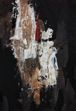 Minimalizm çağdaş kırmızı gri soyut resim kompozisyonu