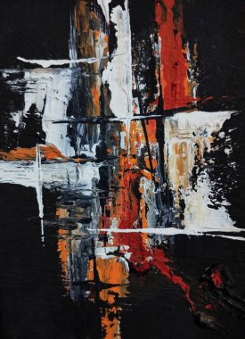 Minimalizm çağdaş kırmızı gri soyut resim kompozisyonu