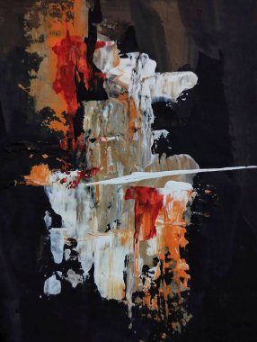 Minimalizm çağdaş kırmızı gri soyut resim kompozisyonu