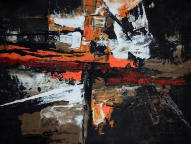 Minimalizm çağdaş kırmızı gri soyut resim kompozisyonu