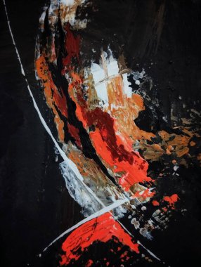 Minimalizm çağdaş kırmızı gri soyut resim kompozisyonu